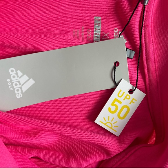 Adidas florescent pink golf shirt NWT size XL with UPF 50 - Picture 10 of 11